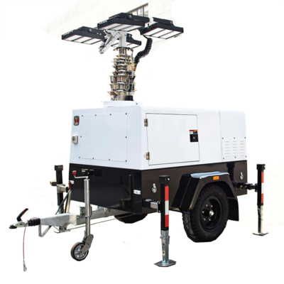 kaufen Mobile Light Tower Generator Diesel Light Tower Lamp 4×500W LED Industrial Light Tower online manufacture