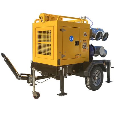 kaufen Trailer Mounted Water Pump Set Solid Handing 76mm Single Stage Pump Diesel Engine Self Priming Pump online manufacture