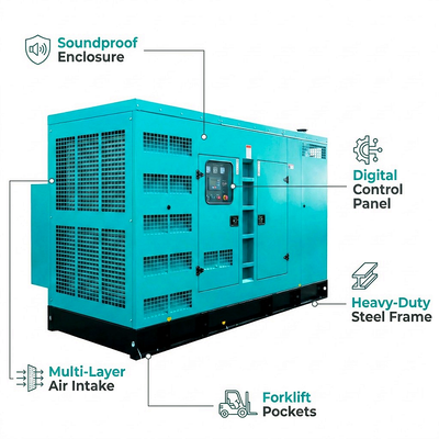 Kaufen Leiser Dieselgenerator Energiesparend Wirtschaftlich Zuverlässig Stabile Stromqualität Dieselmotor-Generator-Aggregat online manufacture