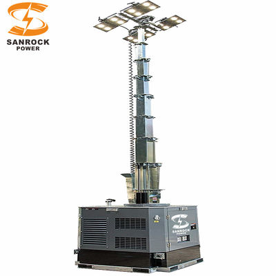 Außen Diesel Mobilbeleuchtung Turm Höhe 9m 6kw 9kw LED-Leuchtturm Generator
