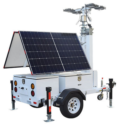 Mobiler Solarlichtturm Überwachung Industrieller Leuchtturm Höhe 7m Anhänger montierte Leuchttürme