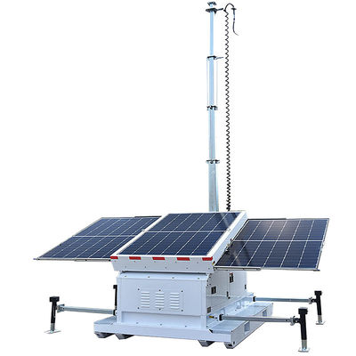 Baustellen und Outdoor-Veranstaltungen werden mit Solarlicht-Turm-Vermietung 3 × 460 Watt Solarmodule enthalten