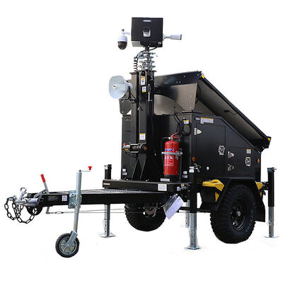 Standort Solarlicht-Türme Rotation CCTV-Überwachungssystem Trailer-Lichtturm Solarbetriebene Beleuchtungstürme